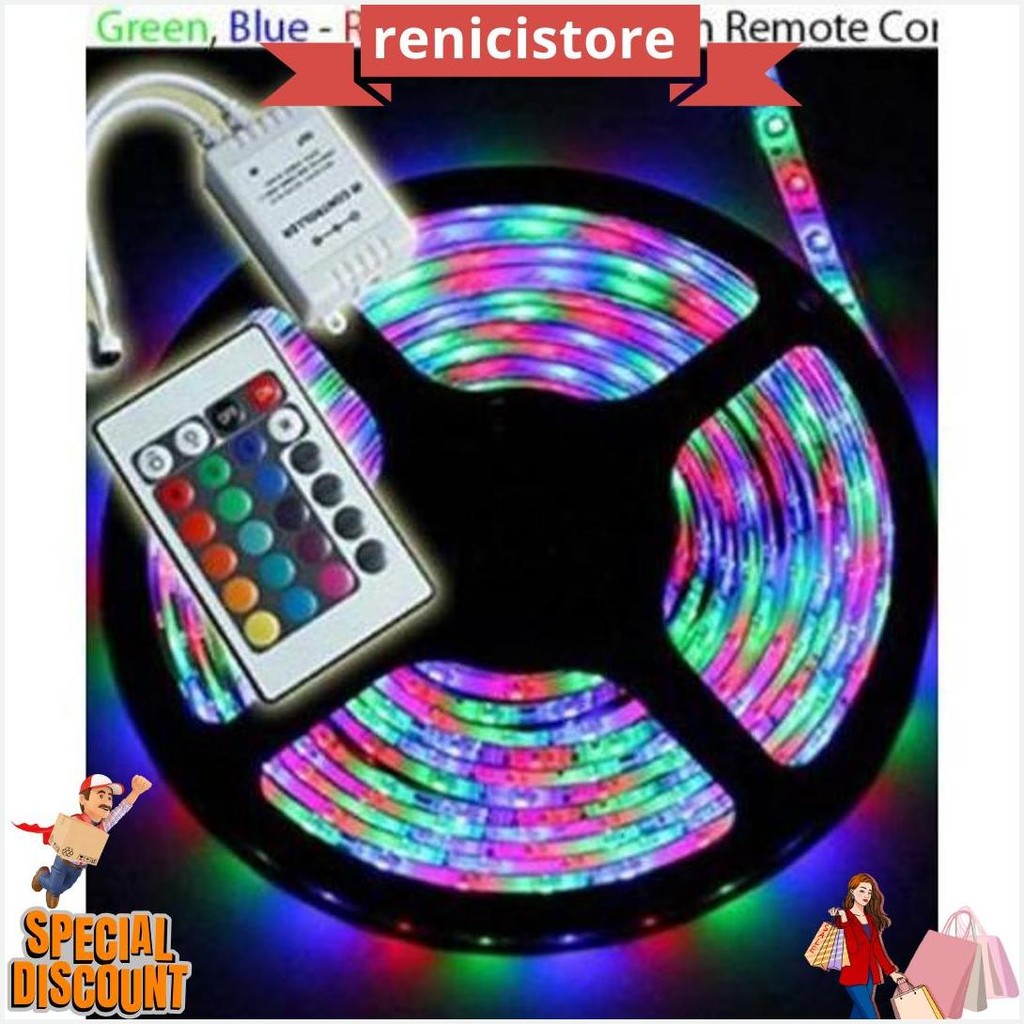 Jual Lampu Led Strip Rgb / Lampu Hias Rgb 5M Warna Warni Ip44 2835/5050 ...