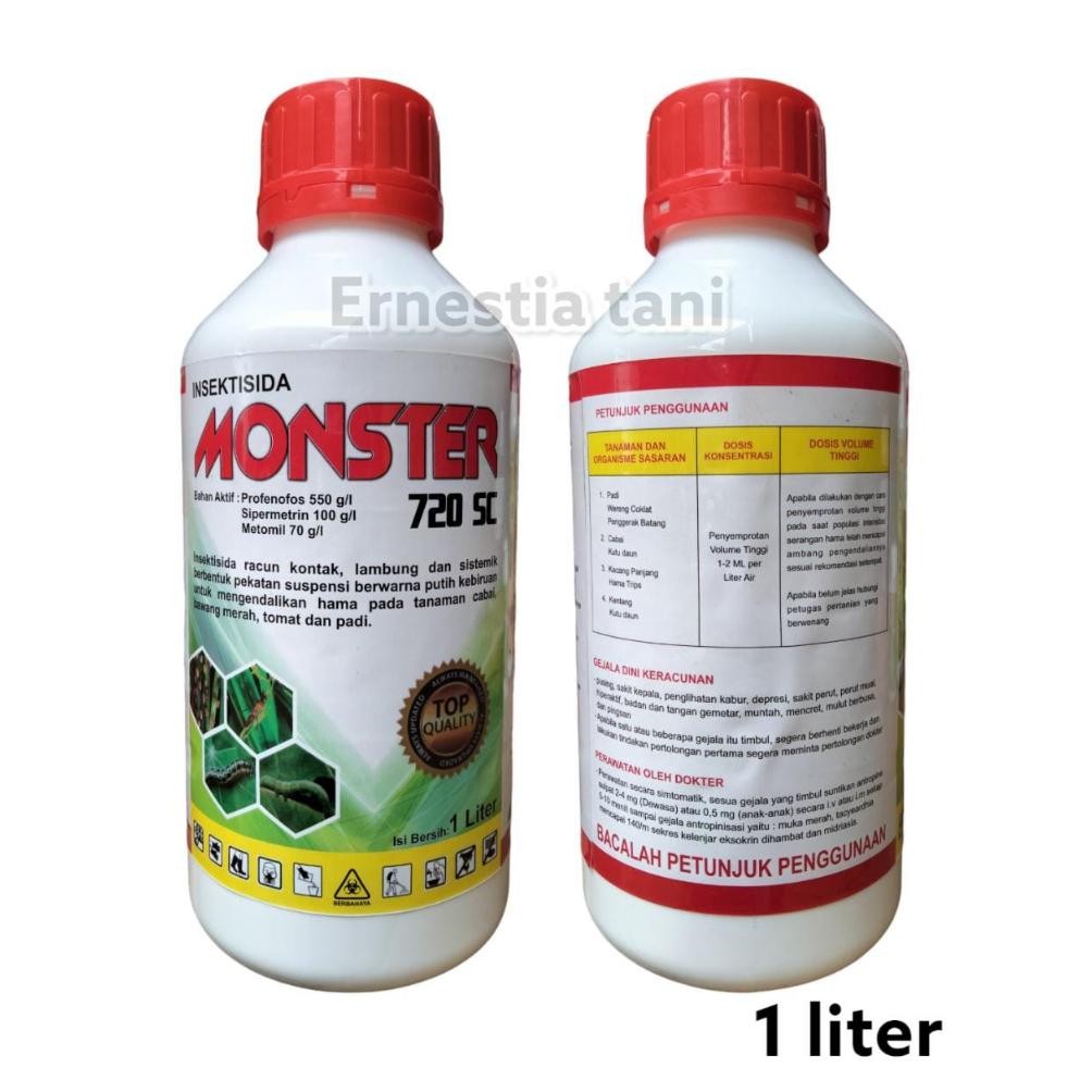 Jual Monster 720 SC 1 Liter Insektisida Profenofos Sipermethrin Metomil ...