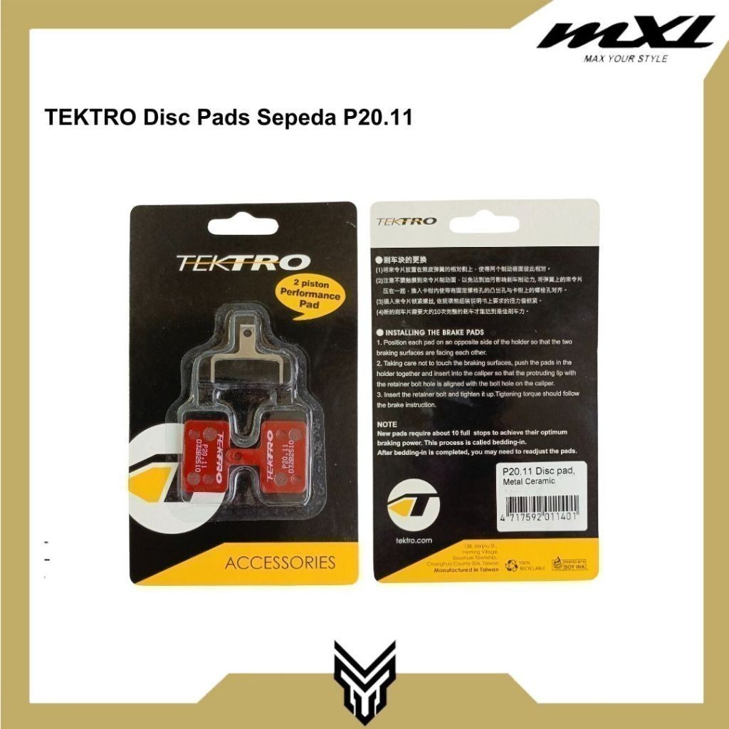 TEKTRO P20.11 Plaquettes De Frein à Disque – Lot De 2, Composé Métal-Céramique, Performance Humide Optimisée, Réf STB1762