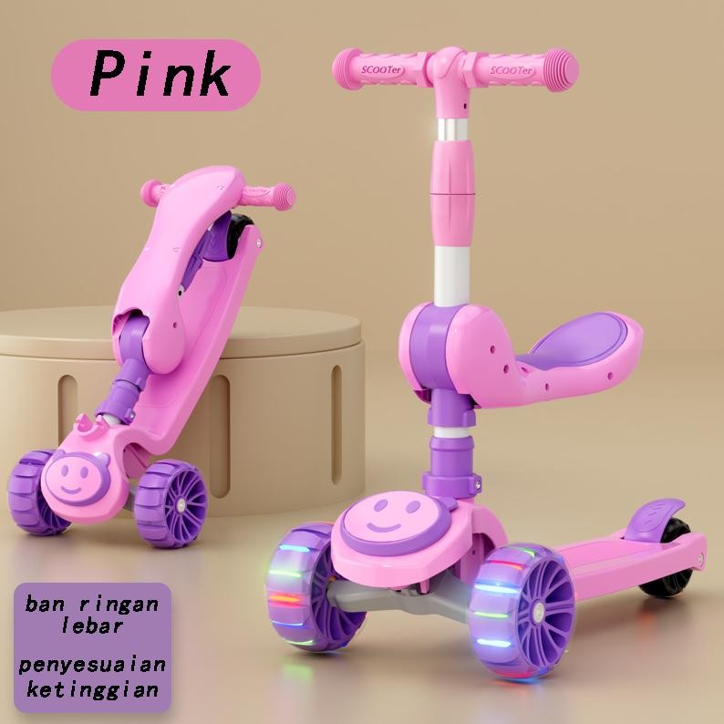 Jual Cod Mainan Skuter 2In1 Mainan Scooter Anak Roda 3 Dengan Dudukan ...