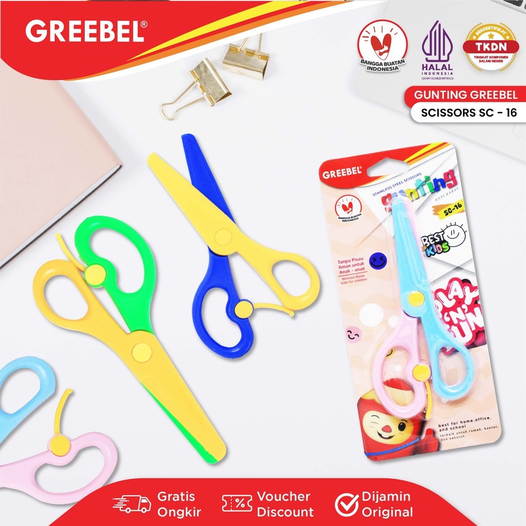 Jual GREEBEL Gunting Mini Gunting Anak / Gunting Kertas (SC-16 ...