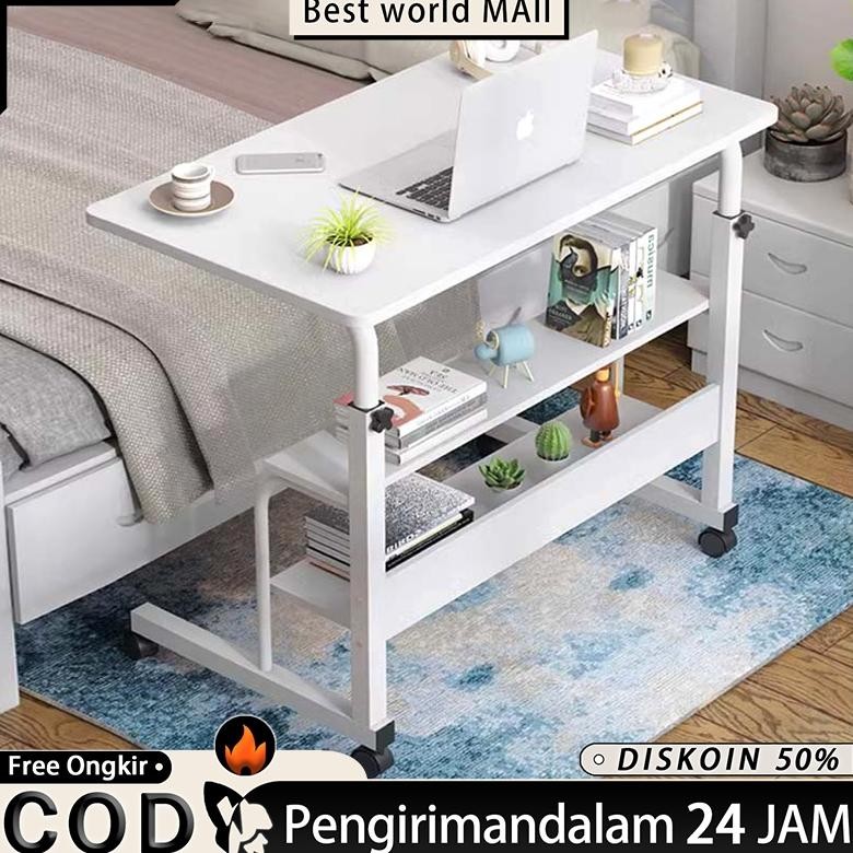 Jual Meja Laptop Lipat Adjustable dengan Roda Meja Laptop Roda Meja ...