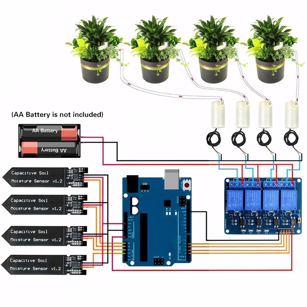 Jual Self Watering System 1 Channel 5V Relay Module Soil Moisture ...