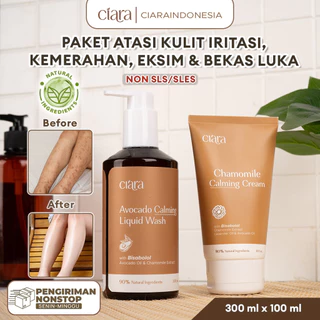 Ciara Avocado Calming Liquid Wash X Chamomile Calming Cream | Membantu menyamarkan tampilan bekas luka pada kulit | Membantu menjaga kelembapan & hidrasi kulit | Membantu mengurangi rasa tidak nyaman pada kulit