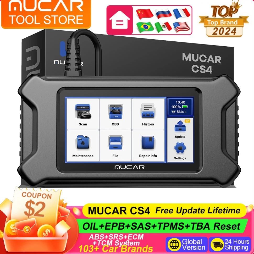 MUCAR CS6 CS4 OBD2 Scanner Diagnostic Tool, Scanner For Car With 4 Systems ABS SRS ECM TCM And 5 Reset Services Oil EPB SAS TPMS - 34