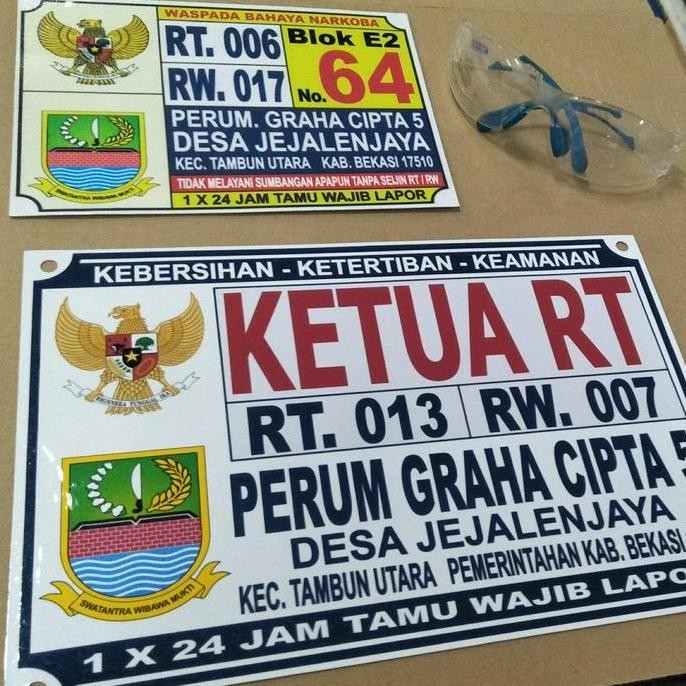 Jual PAPAN NAMA / PLANG / PLAT KETUA RT - RW - BENDAHARA -SEKERTARIS ...