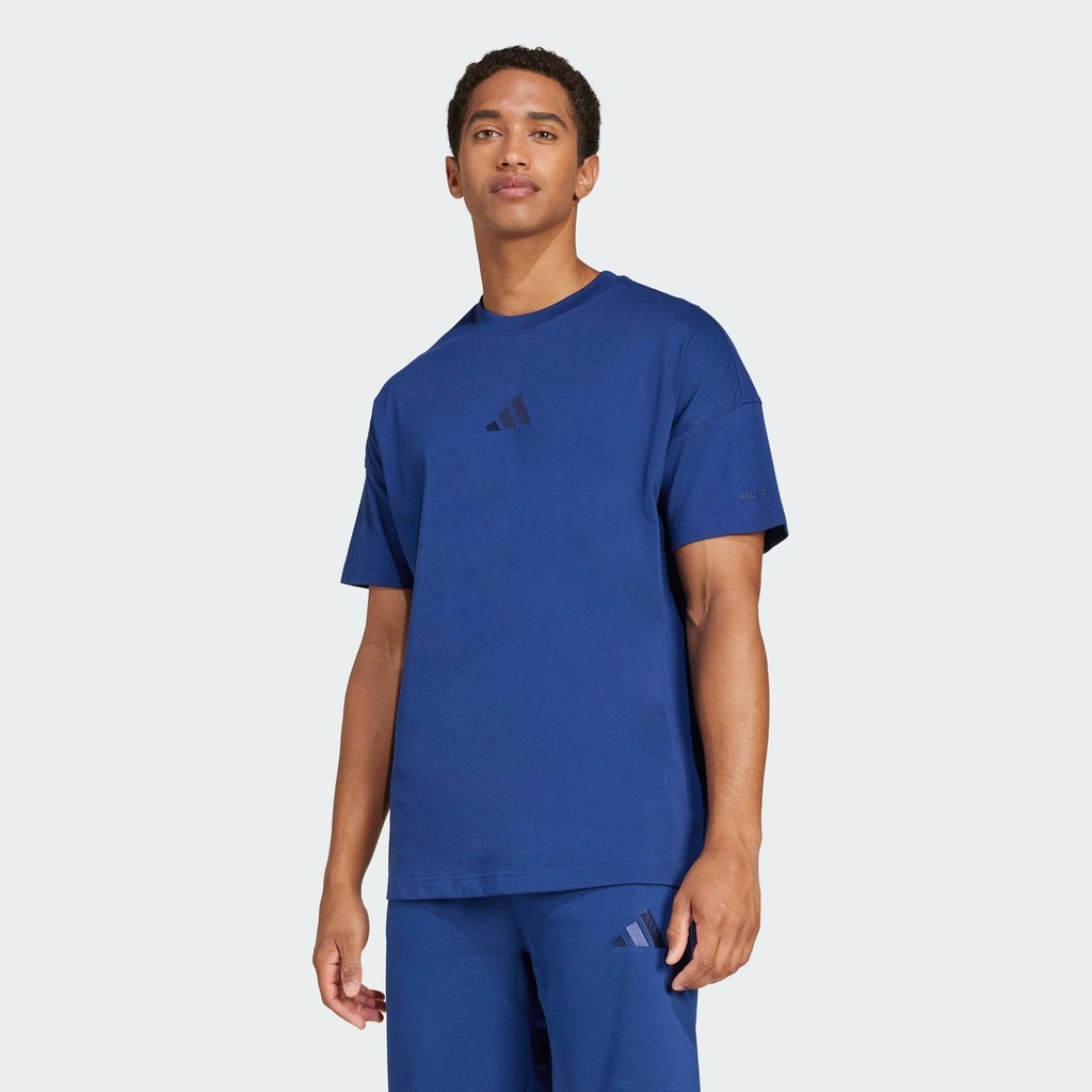Jual adidas Lifestyle ALL SZN Tee Men Blue JC5347 | Shopee Indonesia