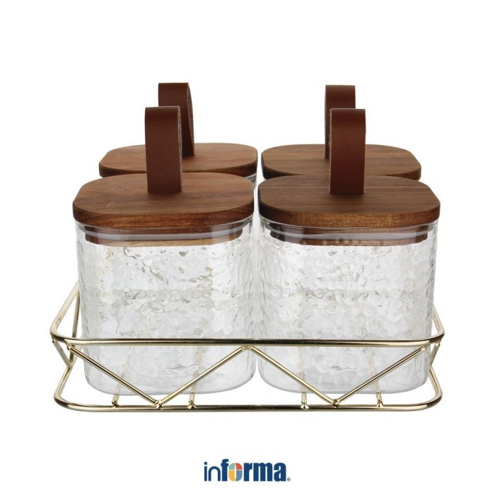 Jual Informa - Informa Set 4 Pcs Hilton Stoples Kaca Dengan Rak ...