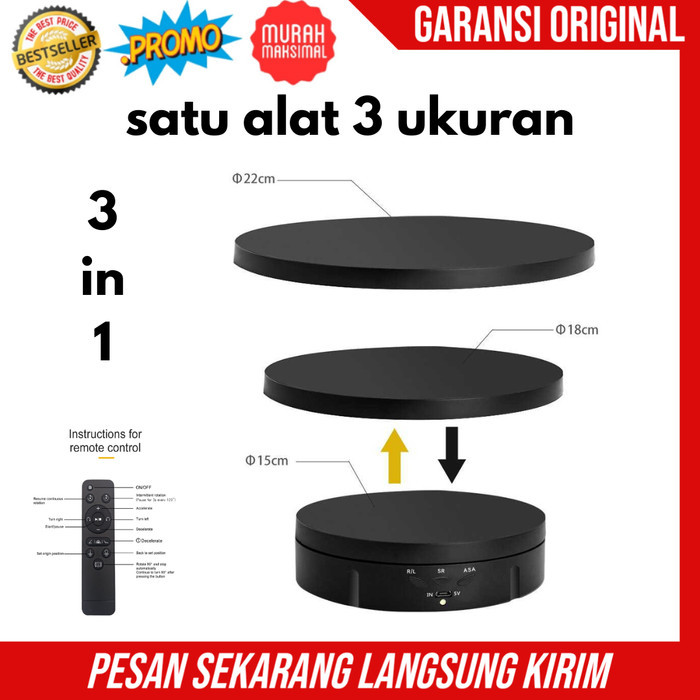 Jual BEBAS ONGKIR - Alas Putar Produk Fotografi Rotating Stand Display ...