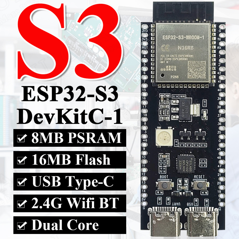 Jual NEW ESP32-S3-DevKitC-1 BT 2.4G Wifi Module Development Board for ...