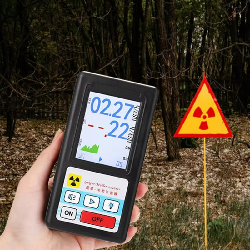 Nuclear Radiation Detector Geiger Counter Beta Gamma X-rays Portable Dosimeter Led Display Rechargeable Internal Memory Sound Alarm Vibration Ergonomic Design Multifunctional