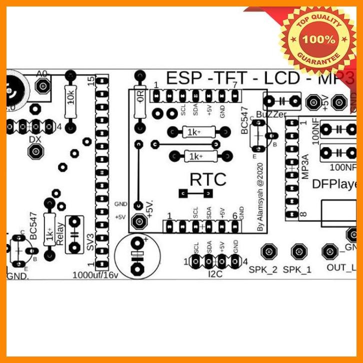 Jual [SPL] PCB ARDUINO ESP32 TFT SPI TOUCH SCREEN MICROSD MP3 RTC ...