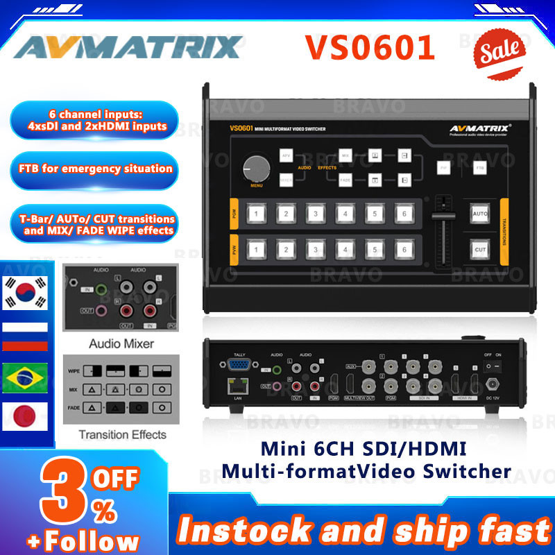 Jual New Avmatrix VS0601 Mini 6 Channel SDI/HDMI-compatible Multi ...
