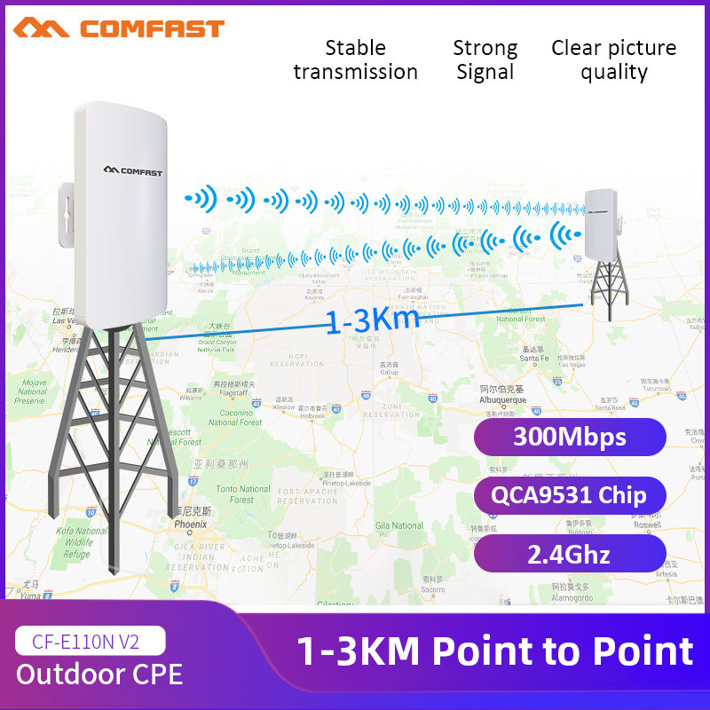 Jual NEW COMFAST 300Mbps Outdoor 3KM Long Range Wireless Bridge 2.4G ...