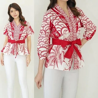 gasa コットンリネン 袖刺繍カットワーク ギャザーブラウス チュニック  