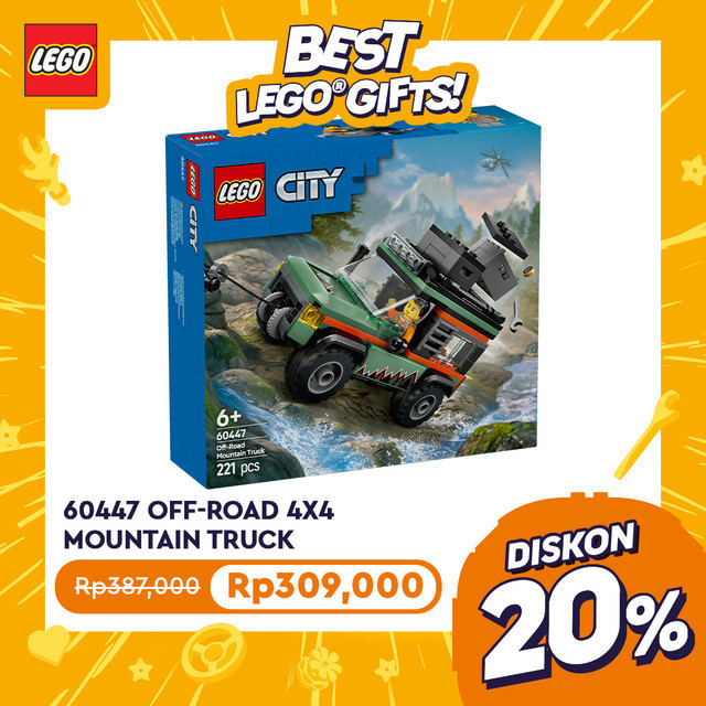 LEGO City 60447 Off-Road 4x4 Mountain Truck (221 Pieces) Balok Mainan Anak  (6 Tahun+)