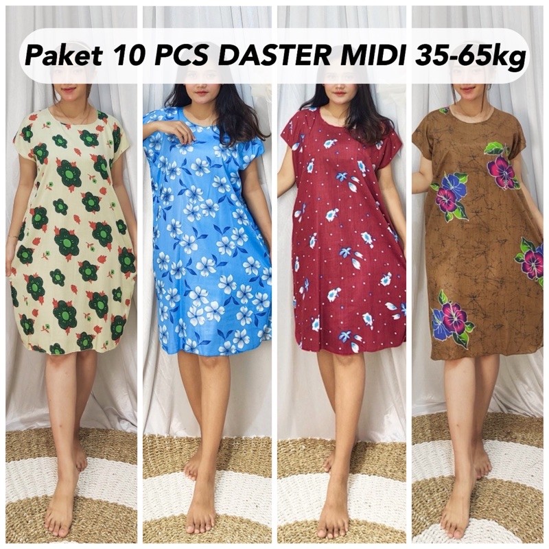 Jual PAKET 10 PCS DASTER PENDEK MIDI TERMURAH 35-65kg Katun | Shopee ...