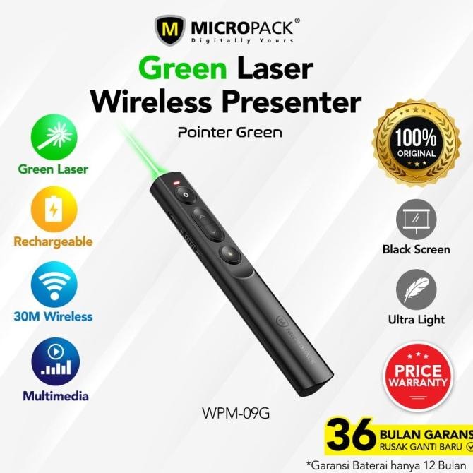 Jual Micropack Wireless Presenter Green Laser Wpm-09G - Laser Pointer ...