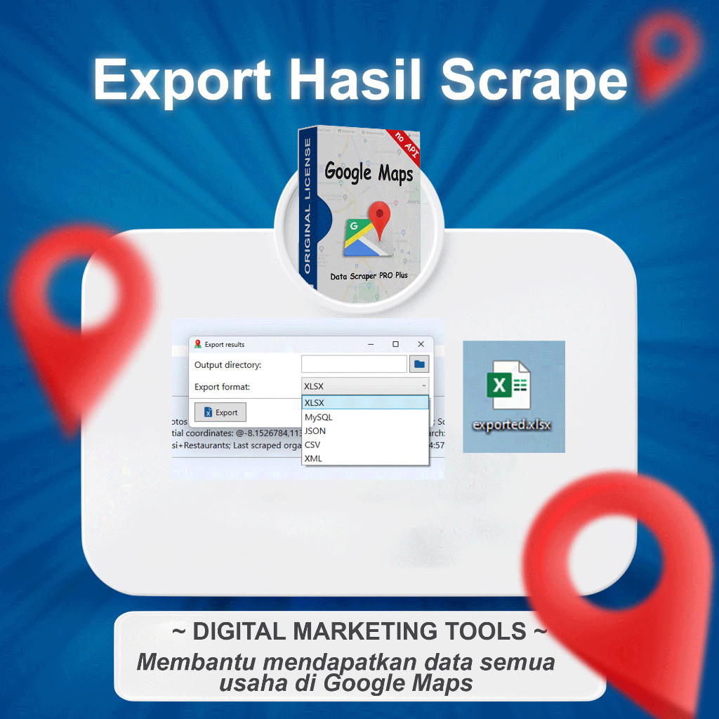 Jual Lifetime Google Maps Data Scraper PRO Original | Gmaps Extractor ...