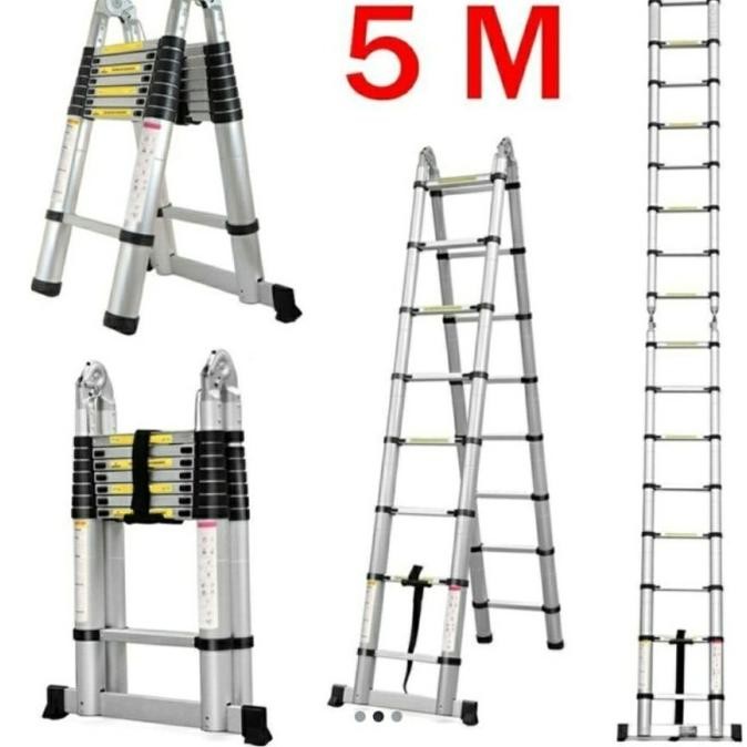 Jual Tangga Multifungsi Dalton Ml-1003D Telescopic Ladder 2X8 Step 5Mtr ...