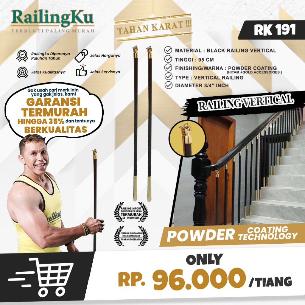 Jual NEW RAILING Railing Tangga Vertical Tiang Railingku RK 191 Railing ...