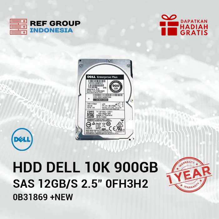 Jual HDD Dell 10K 900GB SAS 12Gb/s 2.5" 0FH3H2 0B31869 +NEW | Shopee ...
