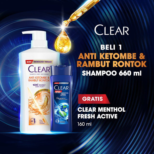 Jual Beli 1 Clear Shampoo Anti Ketombe & Rambut Rontok 660ml GRATIS ...
