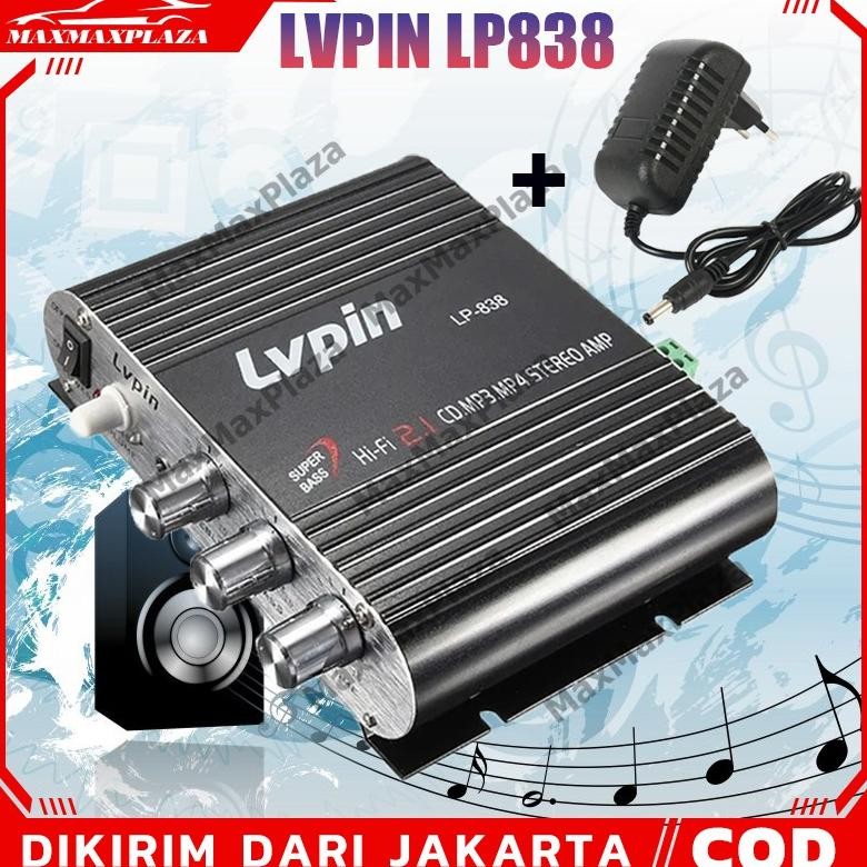 Lvpin LP-838 200W 12V Super Bass Mini Amplificador Hi-Fi Estéreo Booster Rádio MP3 on