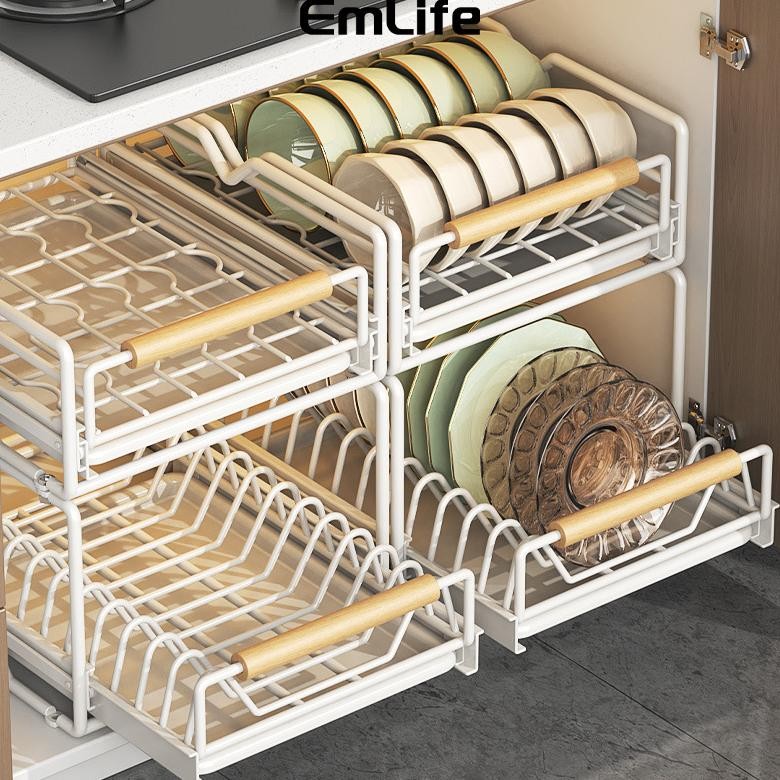 Jual Rak Piring Pengering Piring Lemari Dapur Tarik Keluar Rak Piring ...