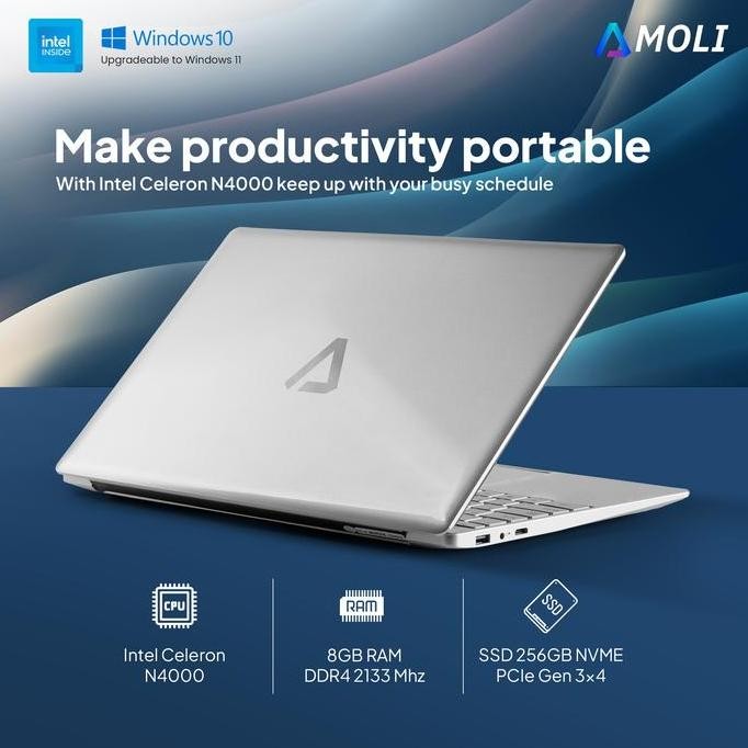 Jual AMOLI Laptop Baru 15.6 Inci Wifi 8GB + 256GB SSD N4000 Layar HD ...