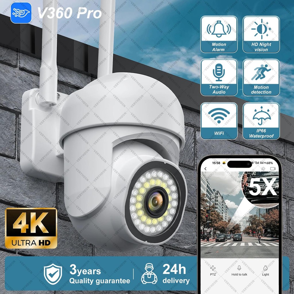 Jual 8Mp 2.4G Dual Lens Wifi Camera Ptz 5X Digital Zoom 4K Ai Humanoid ...