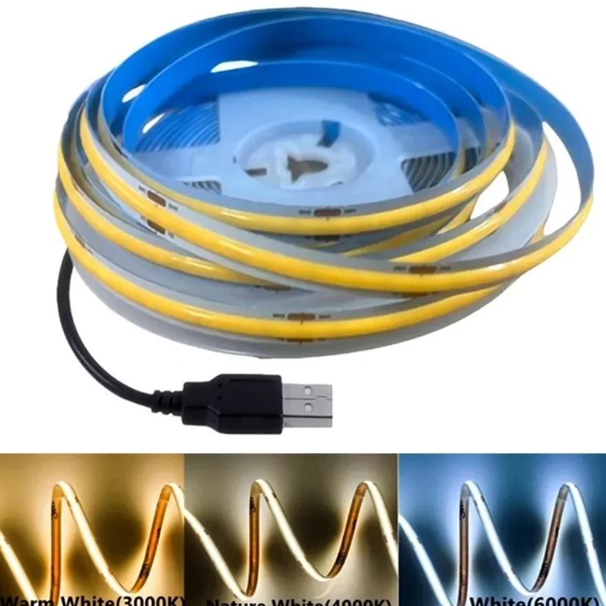 Jual Dc5V Cob Led Light Strip With Usb Power Supply Light 320Led/M High ...