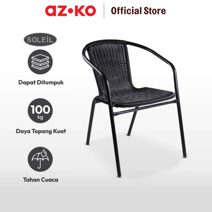 Jual Azko Soleil Kursi Teras Anyaman - Hitam | Shopee Indonesia