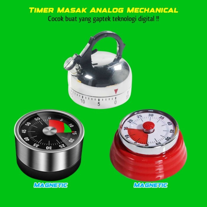 Jual Timer Dapur Masak Analog Mechanical Magnetic Putar Manual | Shopee ...