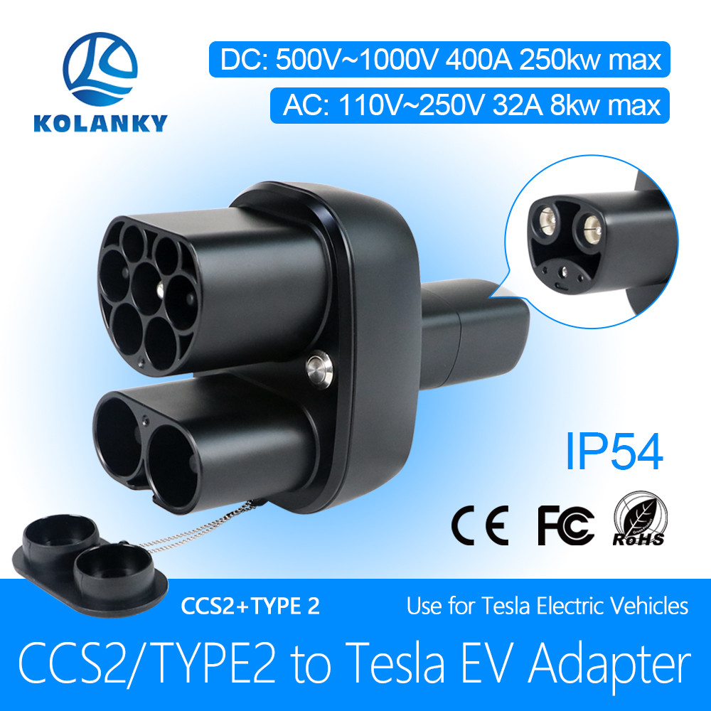 Jual EV Charger Adapter AC 32A DC 400A CCS2 to Tesla Electric Vehicle ...