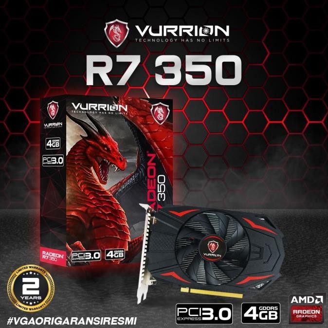 Jual BARU VGA CARD AMD RADEON R7 350 GDDR5 2GB/4GB 128BIT VURRION ...