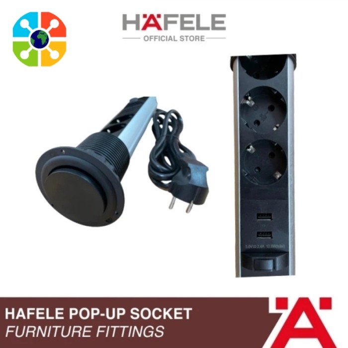 Jual Hafele Pop-Up Tower Socket - Colokan Listrik - 60 Mm | Shopee ...