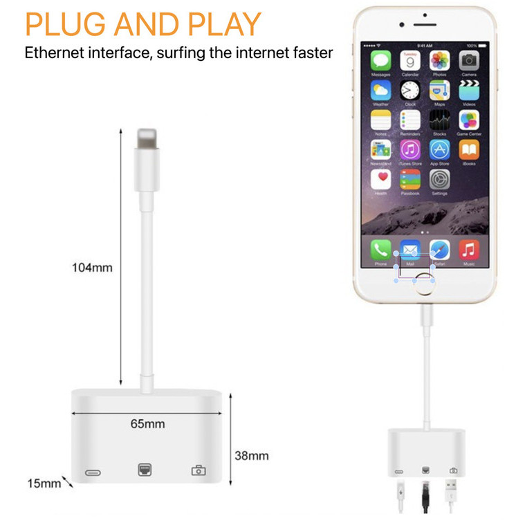 Jual HARGA DISC - iPhone iPAD Lightning to LAN Ethernet RJ45 USB ( 3 ...