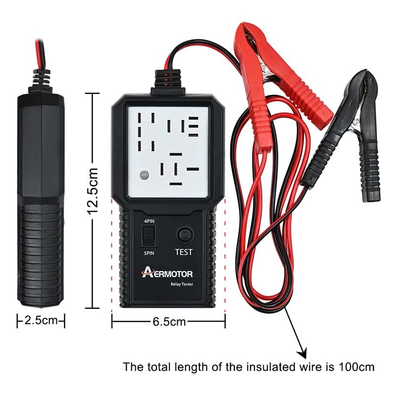 Testeur De Relais Auto 12V/24V - Pour Voiture, Moto, Utilitaire - 4/5 Broches, Neuf
