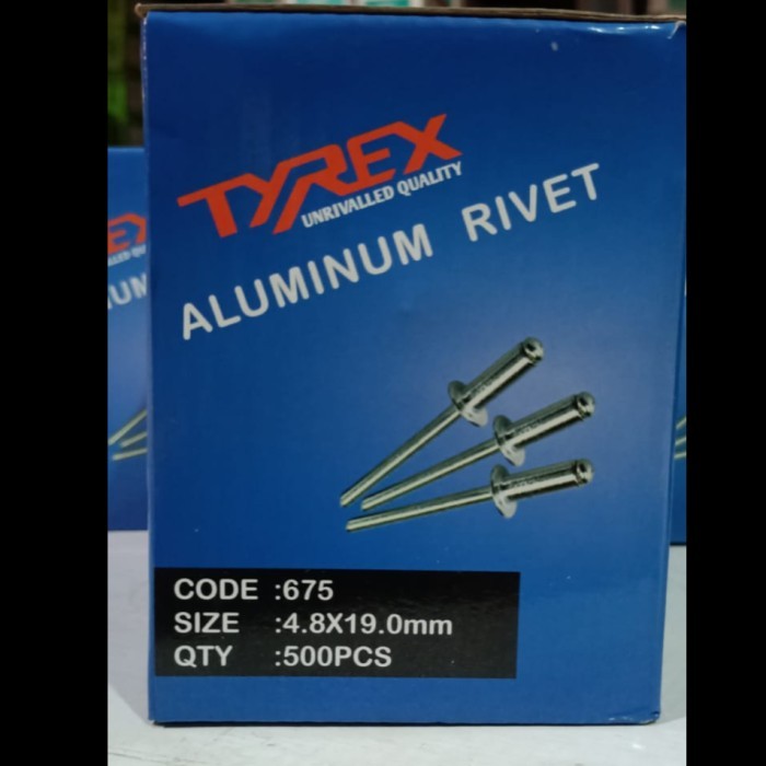 Jual Tyrex Blind Rivets 675 Paku Rivet Ukuran 4.8 X 19 Mm Rivetti 500 ...