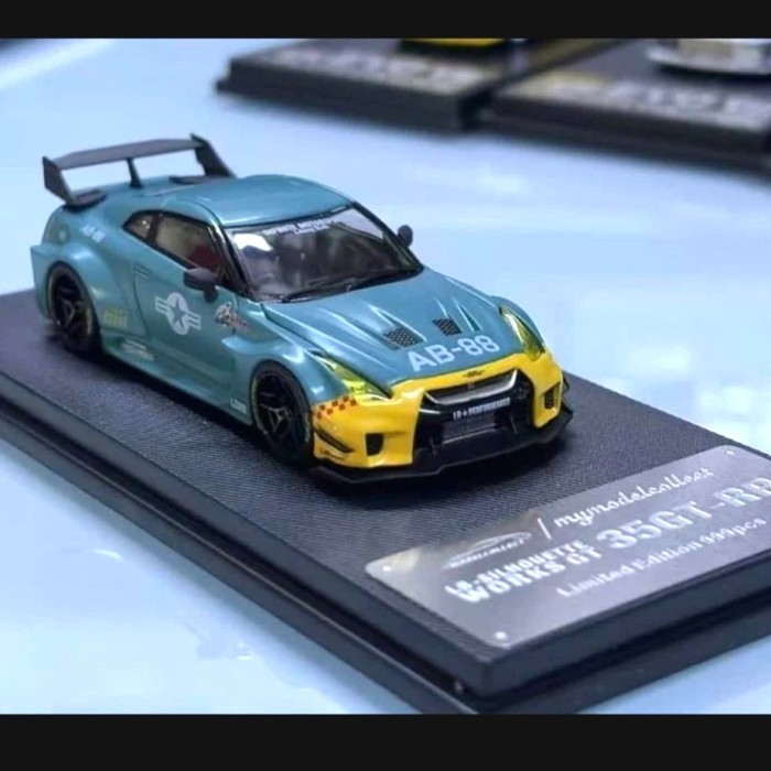 Jual Nissan GTR R35 LBWK Liberty Walk AB-88 ARMY blue grey ...
