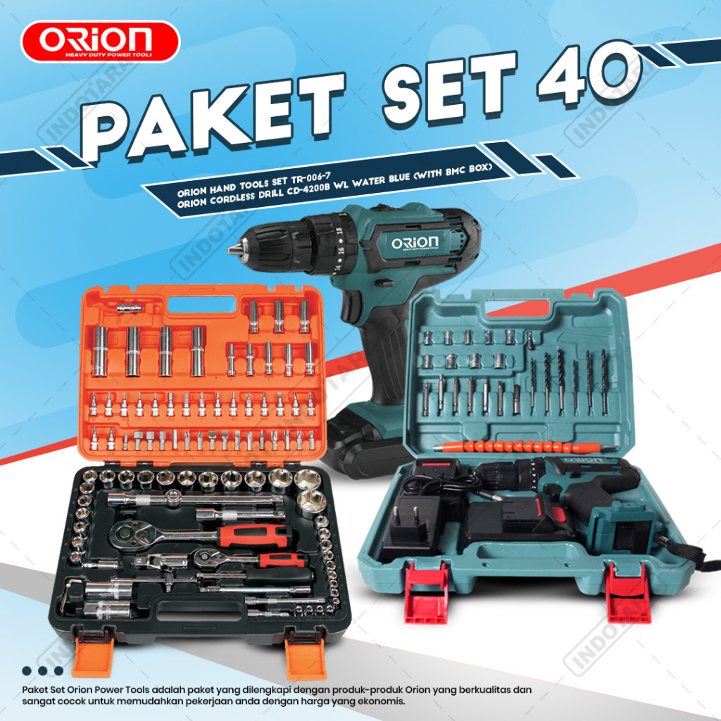Jual Paket Set 40 - Cordless CD-4200B - Hand Tools TR-006-7 | Shopee ...