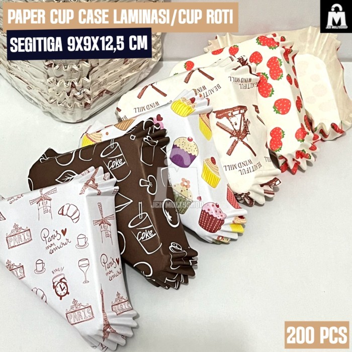 Jual Paper cup case segitiga laminasi / cup roti segitiga isi 200 pcs ...