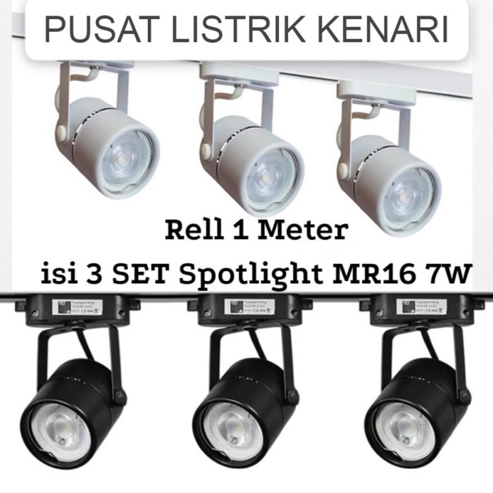 Jual Lampu Rell Spot Led Sorot 1 Set 3 Lampu Rel 1M Track Light ...