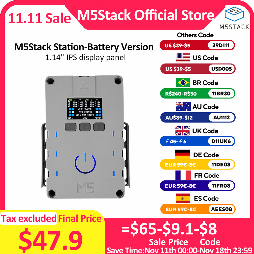 Jual New M5Stack Official M5Stack Station ESP32 IoT Development Kit ...