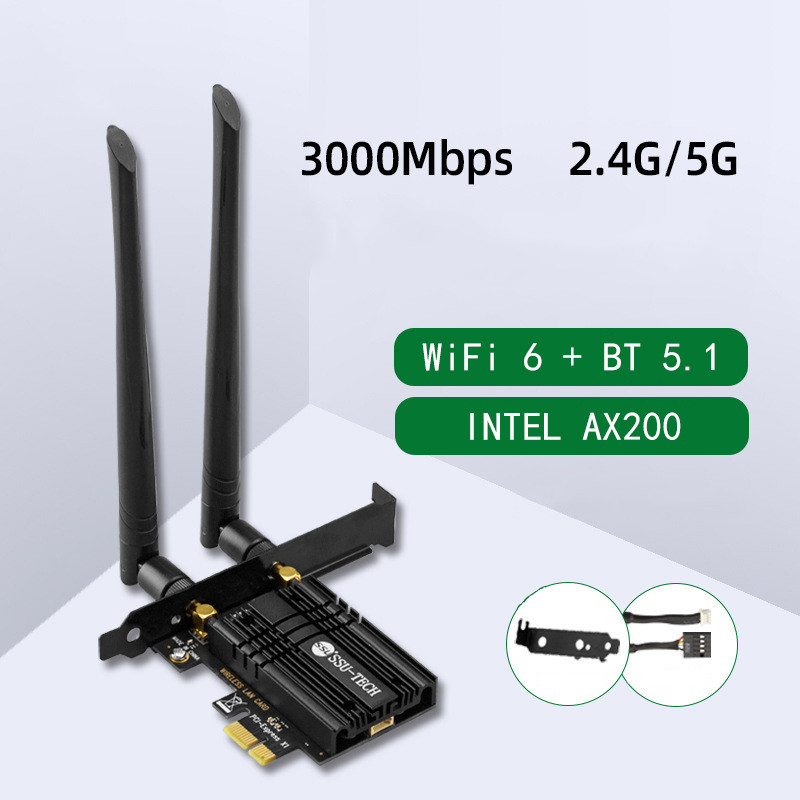 Ganekihedy Tarjeta WiFi PCB AX200 AX3000HW ini PCI-E WiFi 6 Adaptador