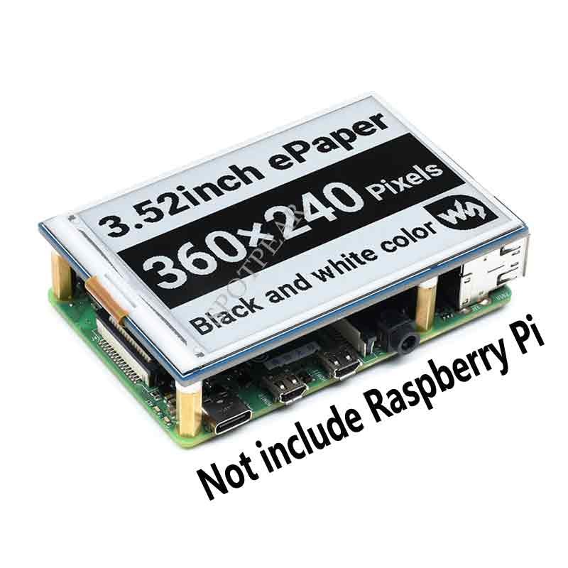 Waveshare 3.52 Inch E-Paper Display (B) - E-Ink Scherm 360x240 Pixels, Rood/zwart/wit, Compatibel Met Raspberry Pi