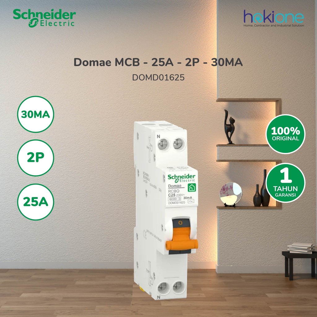 Jual Schneider Electric Domae RCBO Slim 2P, 25A, 30mA - DOMD01625 ...