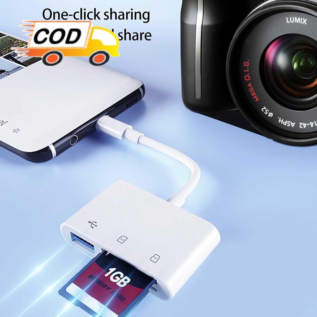 Jual Card Reader 3in1 Type C 2.0 USB Hub MicroSD Alat Transfer Data ...