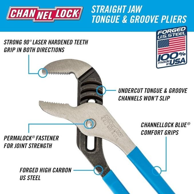 Jual Tang Burung CHANNELLOCK Straight Jaw Groove Joint Pliers Original ...
